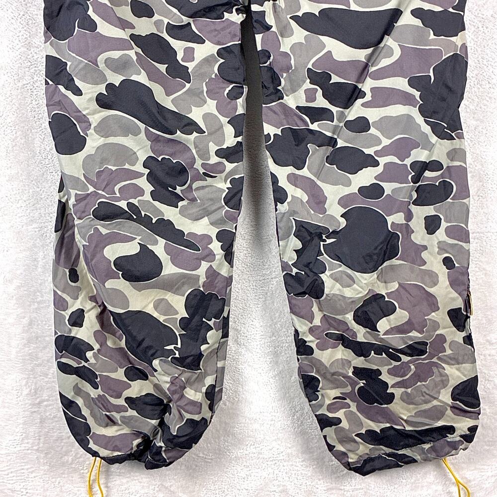 VTG Nylon Parachute Pants Mens 34x34 Gray Duck Camo Lined Baggy Rave Skate 90s - Picture 6 of 12